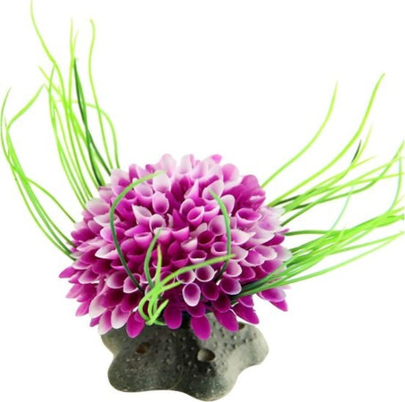 Pianta-Piantina-Artificiale-Per-Acquario-Piante-Finte-Plastica-Cespuglio-Viola