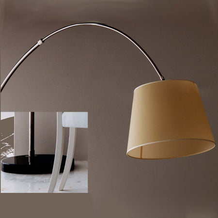 Piantana-arco-Illuminando-BOING-G-E27-LED-lampada-terra-telescopica-base-marmo-paralume-pergamena-interno