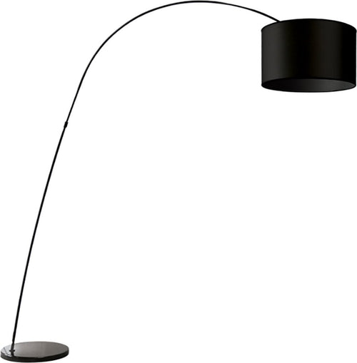 Piantana-arco-moderna-PAN-International-BOW-TER098-NERO-E27-LED-metallo-tessuto-lampada-terra