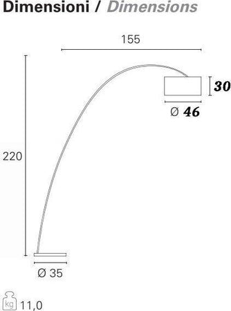 Piantana-arco-moderna-PAN-International-BOW-TER098-NERO-E27-LED-metallo-tessuto-lampada-terra