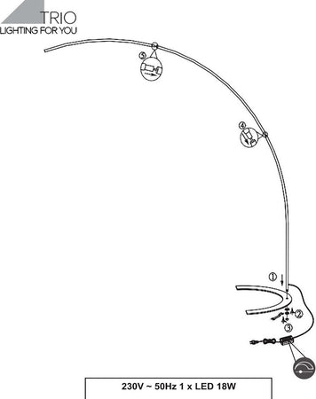 Piantana-arco-Trio-Lighting-TR-SHANGHAI-18W-LED-1800LM-3000°K-dimmerabile-lampada-terra-braccio-moderna-interno