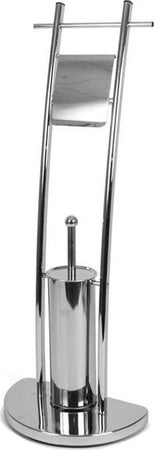 Piantana Bagno Portarotolo Portascopino Acciaio Cromato Da Terra Wc Altezza 84cm Set da Bagno Trade Shop italia - Napoli, Commerciovirtuoso.it