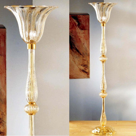 Piantana-classica-Due-P-illuminazione-2326-P-E27-LED-vetro-soffiato-lampada-terra