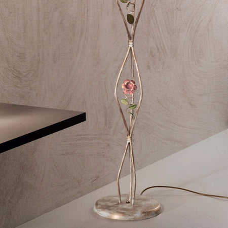 Piantana-classica-Due-P-illuminazione-MATILDE-P3-E14-LED-metallo-vetro-lampada-terra