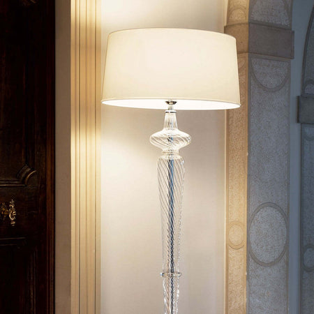 Piantana-classica-Ideal-Lux-FORCOLA-PT1-142616-E27-LED-vetro-soffiato-tessuto-lampada-terra