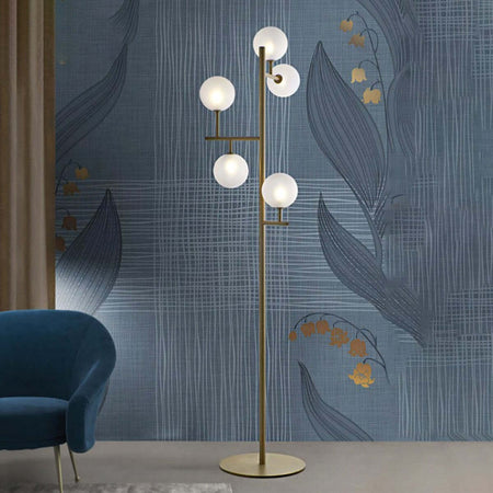 Piantana-classica-Illuminando-BOLLE-TE-5-OR-ST-G9-LED-metallo-vetro-lampada-terra