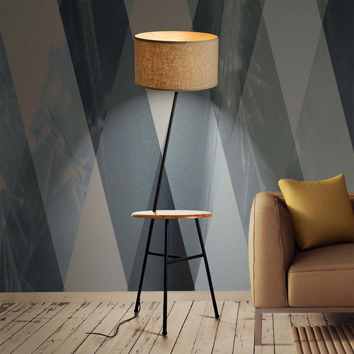 Piantana-classica-Illuminando-COMODA-TE-LED-lampada-terra-legno-paralume-orientabile-tessuto-sabbia-cilindro-interno-E27