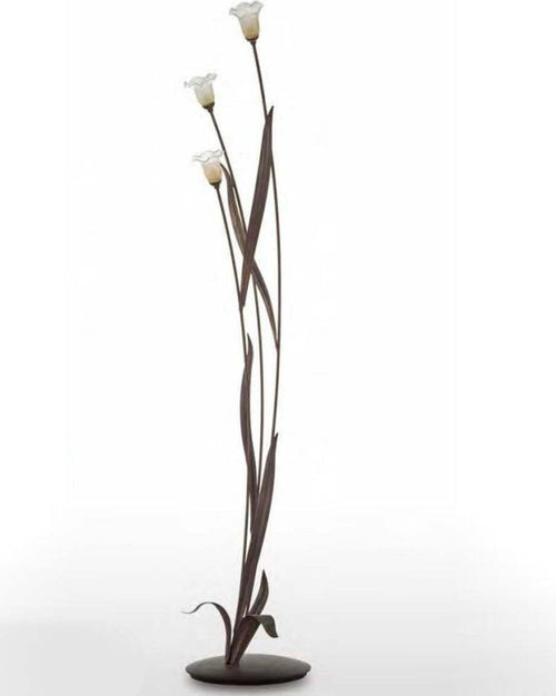 Piantana-classica-Luce-Più-SAN-FREDIANO-IRIS-G9-LED-metallo-vetro-lampada-terra