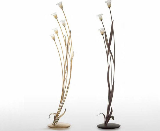 Piantana-classica-Luce-Più-SAN-FREDIANO-IRIS-G9-LED-metallo-vetro-lampada-terra
