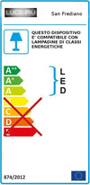 Piantana-classica-Luce-Più-SAN-FREDIANO-IRIS-G9-LED-metallo-vetro-lampada-terra