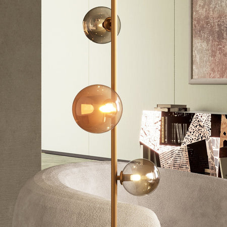 Piantana-classica-Redo-Group-ROY-01-2785-G9-LED-lampada-terra-sfere-vetro-pyrex-multiluce