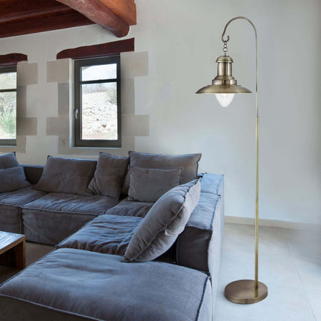 Piantana-Classico-Fisher-Man-Acciaio-Adjustable-Vetro-1-Luce-E27