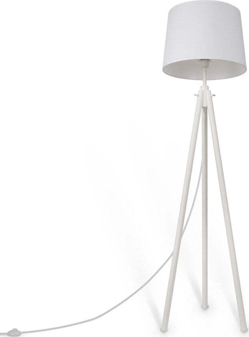 Piantana-Contemporanea-Calvin-Metallo-Bianco-1-Luce-Con-Diffusore-In-Tessuto