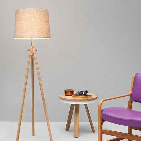 Piantana-Contemporanea-Calvin-Metallo-Marrone-1-Luce-Con-Diffusore-In-Tessuto