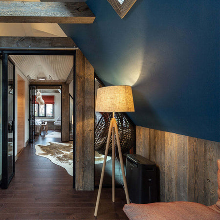 Piantana-Contemporanea-Calvin-Metallo-Marrone-1-Luce-Con-Diffusore-In-Tessuto
