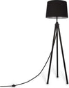 Piantana-Contemporanea-Calvin-Metallo-Nero-1-Luce-Con-Diffusore-In-Tessuto-Nero