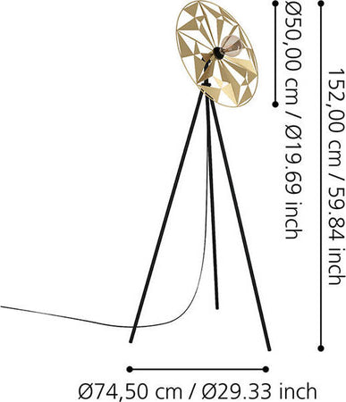 Piantana-Contemporanea-Castanuelo-1-Luce-Acciaio-Nero-E-Oro