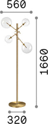 Piantana-Contemporanea-Equinoxe-Metallo-Ottone-4-Luci-2W-3000K-Luce-Calda