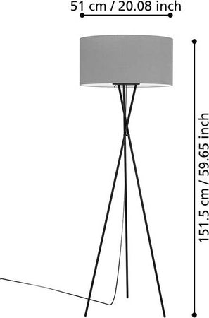Piantana-Contemporanea-Fondachelli-1-Luce-Acciaio-Nero-Diffusore-Grigio