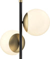 Piantana-Contemporanea-Nostalgia-Metallo-Oro-Opaco-3-Luci-Diffusori-Bianchi
