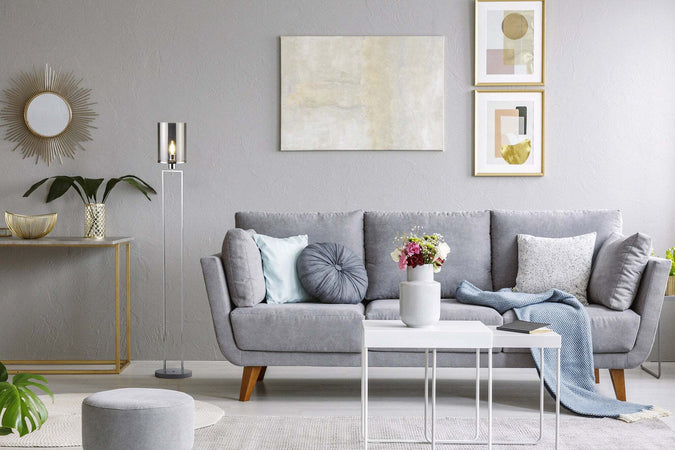 Piantana-Contemporaneo-Catalina-Acciaio-Cromo-Vetro-Fumè-1-Luce-E27
