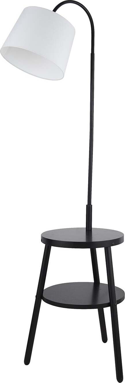 Piantana-Contemporaneo-Cresta-Acciaio-Bianco-Legno-Nero-1-Luce-E27