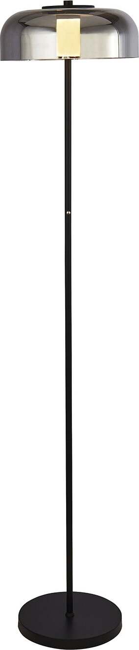 Piantana-Contemporaneo-Frisbee-Acciaio-Nero-Vetro-Led-9,57W-3000K