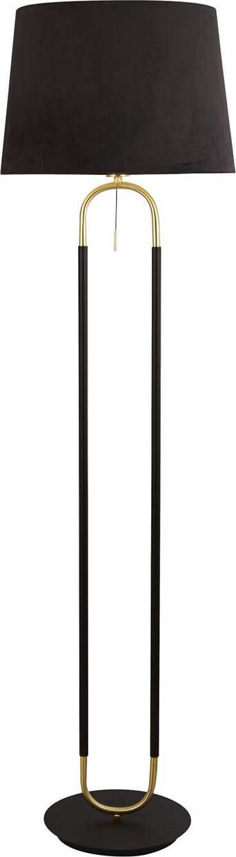 Piantana-Contemporaneo-Jazz-Acciaio-Nero-Tessuto-Ottone-1-Luce-E27