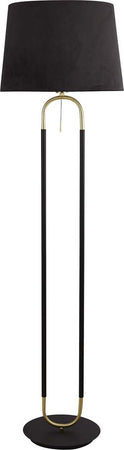 Piantana-Contemporaneo-Jazz-Acciaio-Nero-Tessuto-Ottone-1-Luce-E27