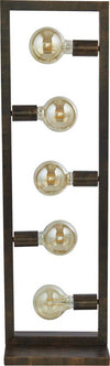 Piantana-Contemporaneo-Oblungo-Acciaio-Marrone-5-Luci-E27