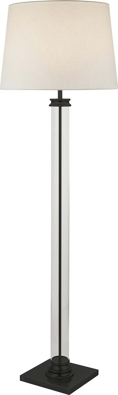 Piantana-Contemporaneo-Pedestal-Acciaio-Nero-Vetro-Bianco-1-Luce-E27