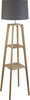 Piantana-Contemporaneo-Shelf-Legno-Marrone-Tessuto-Grigio-1-Luce-E27