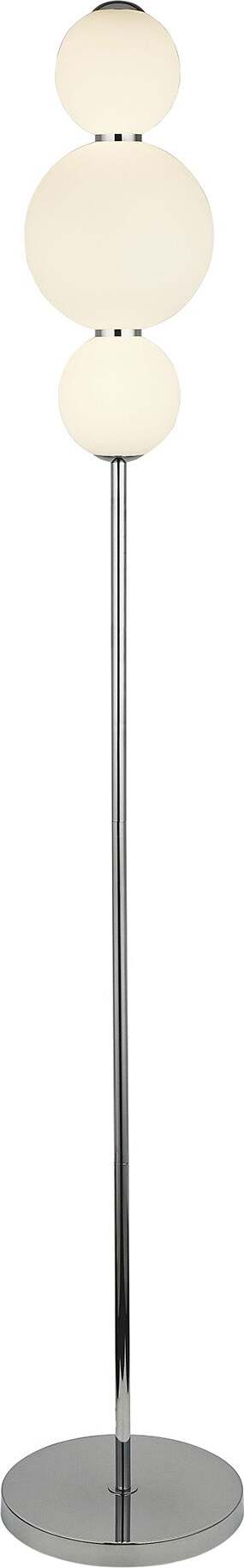 Piantana-Contemporaneo-Snow-Ball-Acciaio-Cromo-Vetro-Bianco-Led-19W-3000K