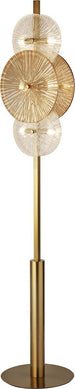 Piantana-Contemporaneo-Wagon-Wheel-Acciaio-Adjustable-Vetro-6-Luci-G9