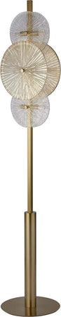 Piantana-Contemporaneo-Wagon-Wheel-Acciaio-Adjustable-Vetro-6-Luci-G9