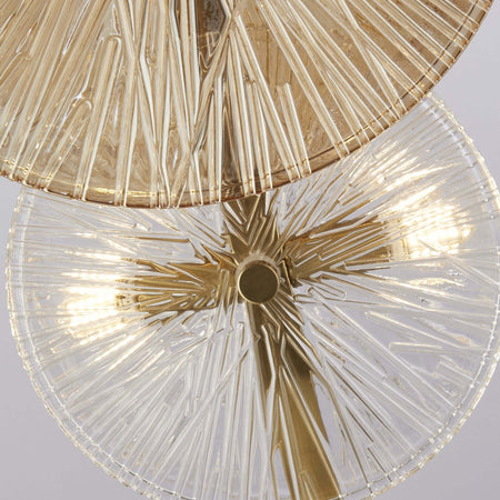Piantana-Contemporaneo-Wagon-Wheel-Acciaio-Adjustable-Vetro-6-Luci-G9