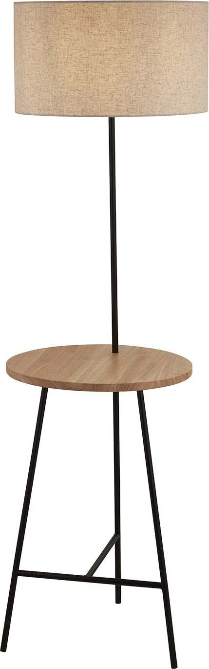 Piantana-Contemporaneo-Washington-Acciaio-Nero-Tessuto-Marrone-1-Luce-E27