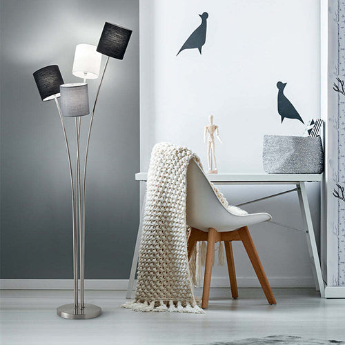 Piantana-In-Metallo-Contemporanea-Joke-Cromo-4-Luci-E14