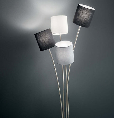 Piantana-In-Metallo-Contemporanea-Joke-Cromo-4-Luci-E14