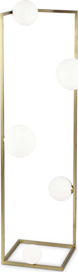 Piantana-Industrial-Angolo-Metallo-Ottone-5-Luci-G9-3W-3000K-Luce-Calda