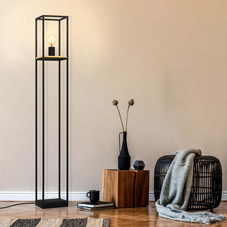 Piantana-Industrial-Libertad-1-Luce-Metallo-Nero-E-Marrone