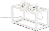 Piantana-Industrial-Minimal-Audio-Metallo-Bianco-2-Luci-Gu10-10W-3000K-H19Cm