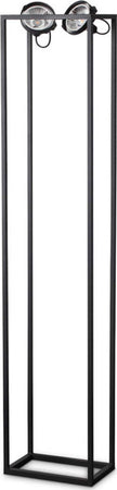 Piantana-Industrial-Minimal-Audio-Metallo-Nero-2-Luci-Gu10-10W-3000K-H160Cm