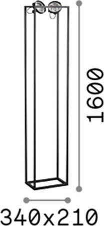 Piantana-Industrial-Minimal-Audio-Metallo-Nero-2-Luci-Gu10-10W-3000K-H160Cm