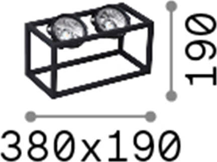 Piantana-Industrial-Minimal-Audio-Metallo-Nero-2-Luci-Gu10-10W-3000K-H19Cm