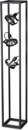 Piantana-Industrial-Minimal-Audio-Metallo-Nero-3-Luci-Gu10-10W-3000K-H130Cm