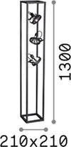 Piantana-Industrial-Minimal-Audio-Metallo-Nero-3-Luci-Gu10-10W-3000K-H130Cm