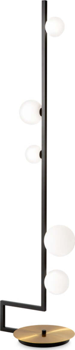 Piantana-Industrial-Minimal-Birds-Metallo-Nero-5-Luci-G9-3W-3000K-Luce-Calda