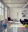 Piantana-Industrial-Nordico-Armstrong-Acciaio-Nero-Ottone-6-Luci-E27