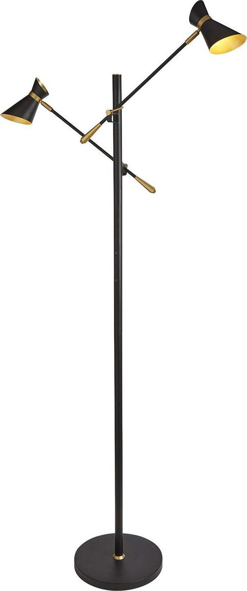 Piantana-Industrial-Nordico-Easel-Acciaio-Nero-Oro-Led-4W-3000K